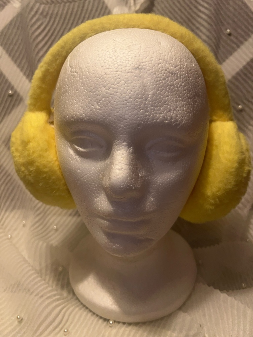 Smely Yellow Plush Earmuff Headphones - Soft Winter Headset